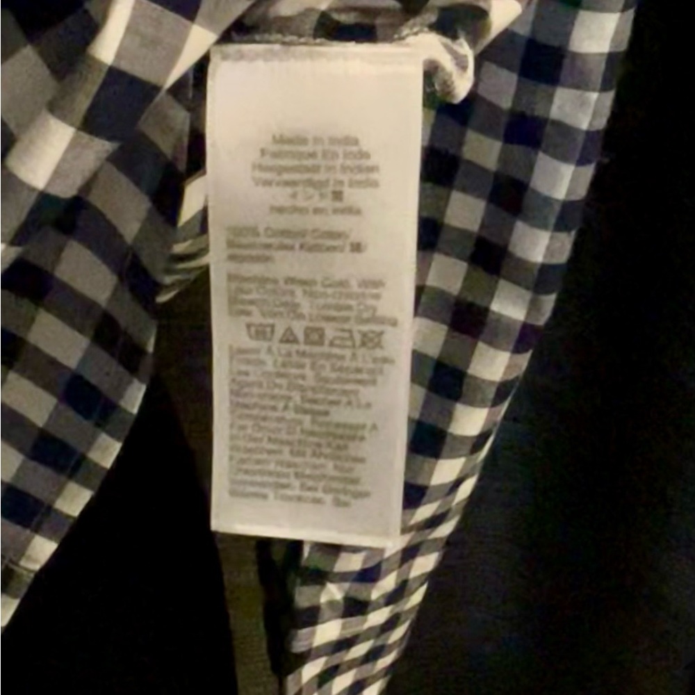 J. Crew Navy and White Gingham Button-Front Shirt - Picture 10 of 12